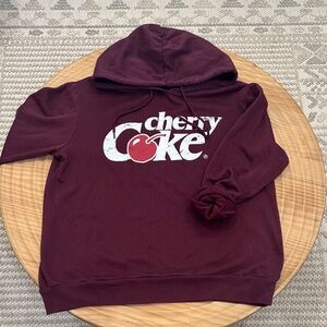 Coca Cola Cherry Hoodie - Deep Burgundy with White & Red Logo